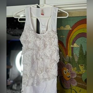White lace tank Y2K